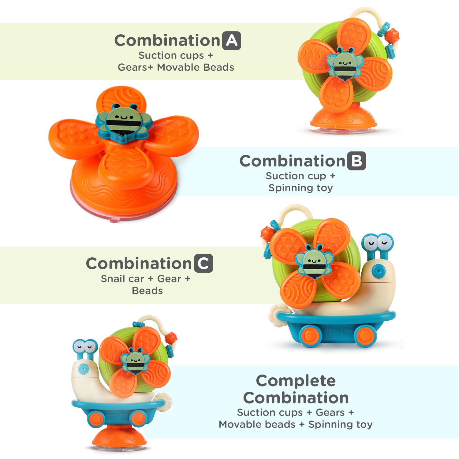 Premium 5 in 1 Power Windmill Snail Toy for Babies Activity Toys for Toddlers |Montessori Sensory Development Convertible Push &Go Toy