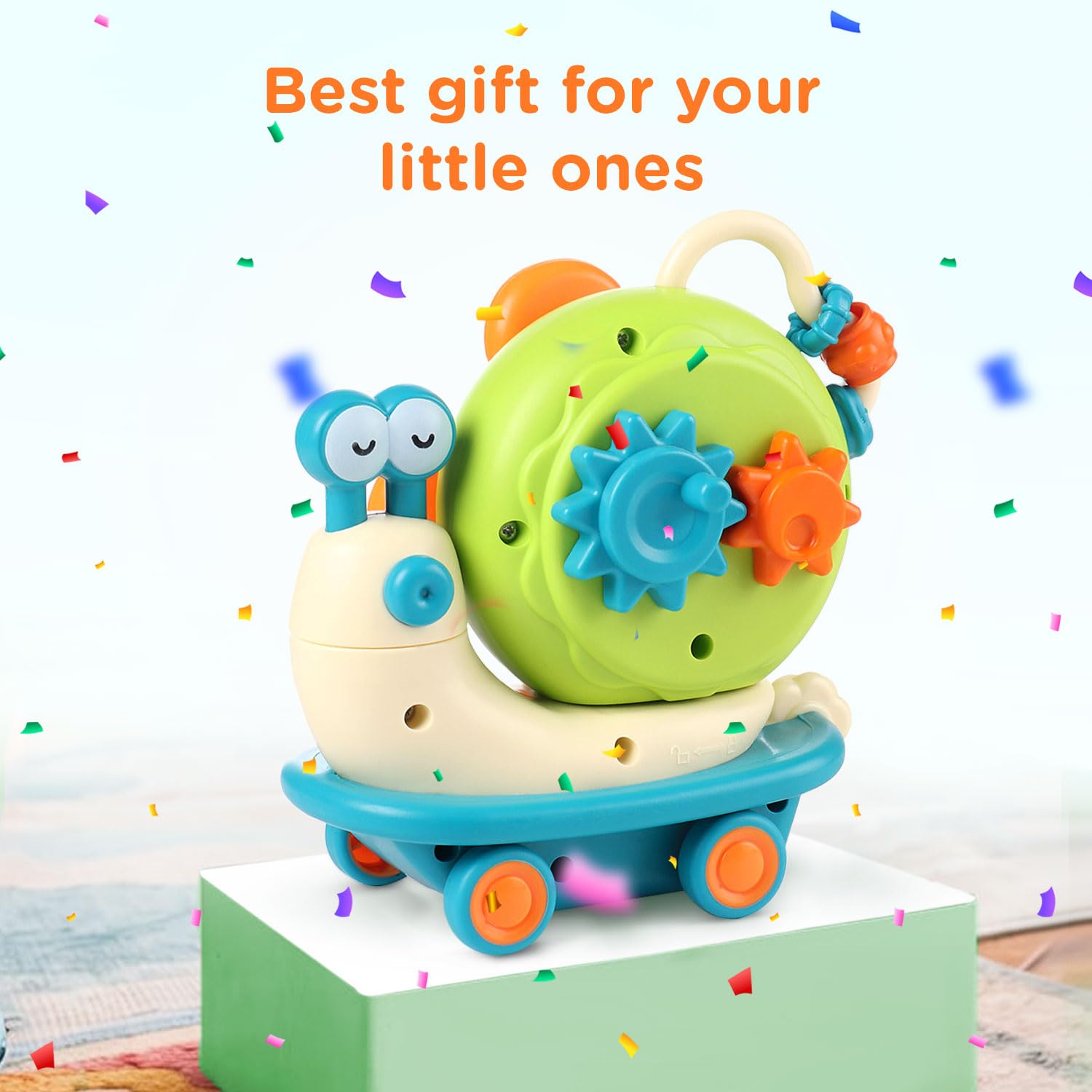 Premium 5 in 1 Power Windmill Snail Toy for Babies Activity Toys for Toddlers |Montessori Sensory Development Convertible Push &Go Toy