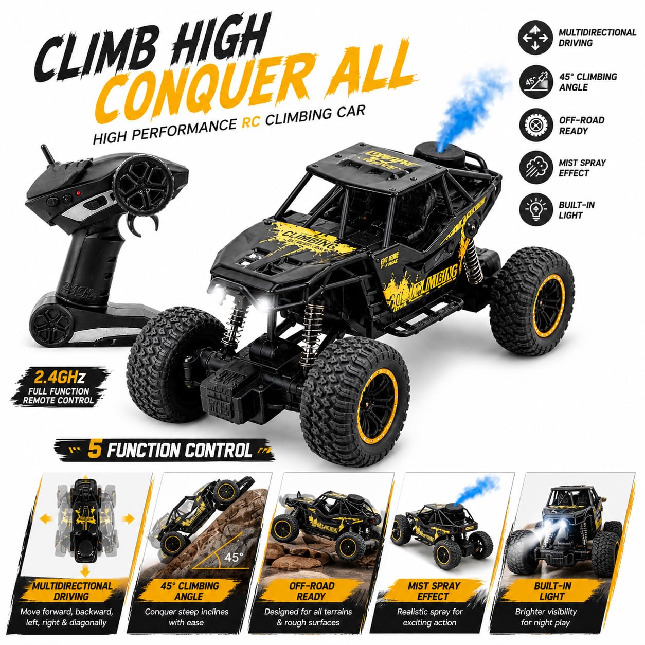 Music Premium Rock Crawler 45 degree Climbing with Smoke Rechargeable - Any 1