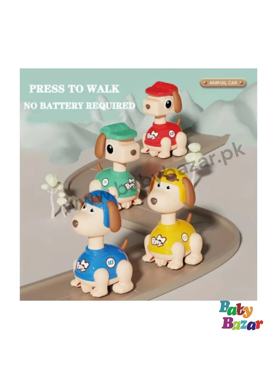 Press and Go cute Dog puppy toy - Any 1 Random
