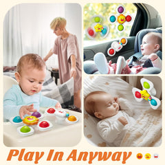 Puzzle Sucker And Fidget Spinning Top With Vaccum Suction Cup -Any 1 Random piece