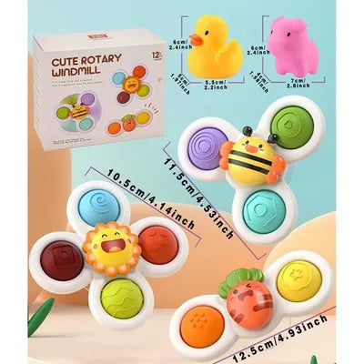 Puzzle Sucker And Fidget Spinning Top With Vaccum Suction Cup -Any 1 Random piece