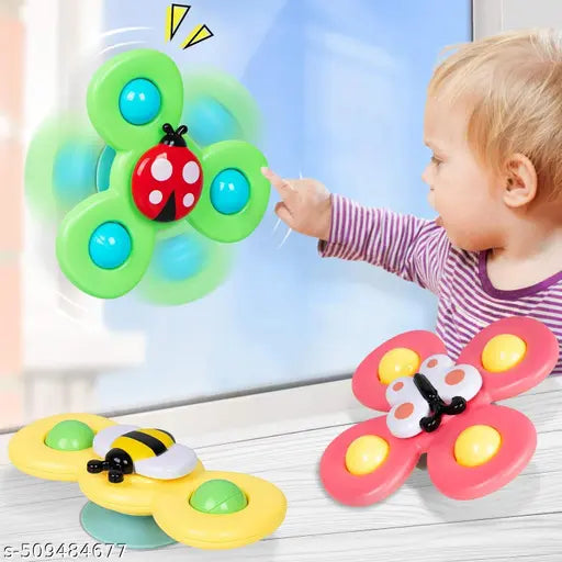 Puzzle Sucker And Fidget Spinning Top With Vaccum Suction Cup -Any 1 Random piece