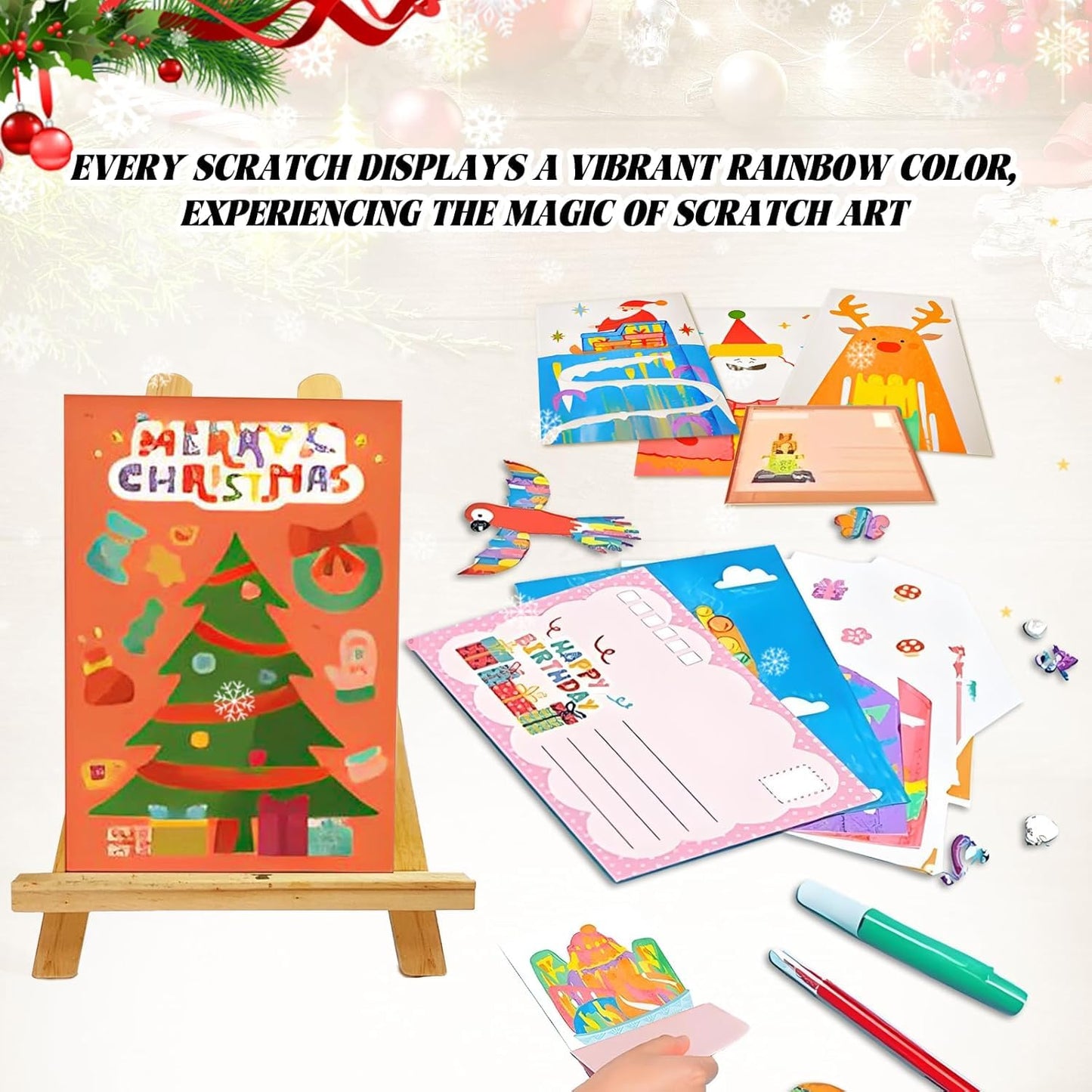 Rainbow Scratch Art Squeeze Dot Painting Kit for Kids- 1 Art Kit