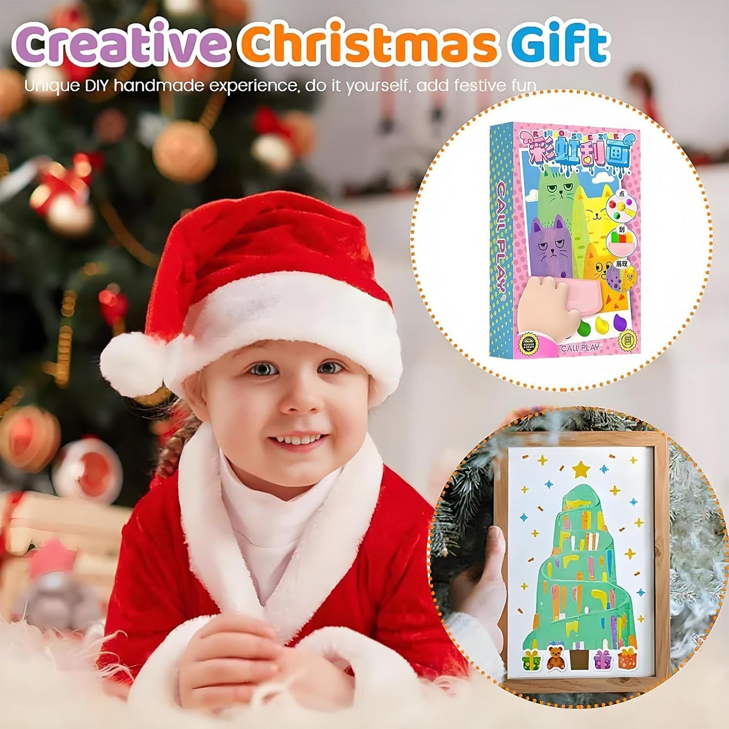 Rainbow Scratch Art Squeeze Dot Painting Kit for Kids- 1 Art Kit