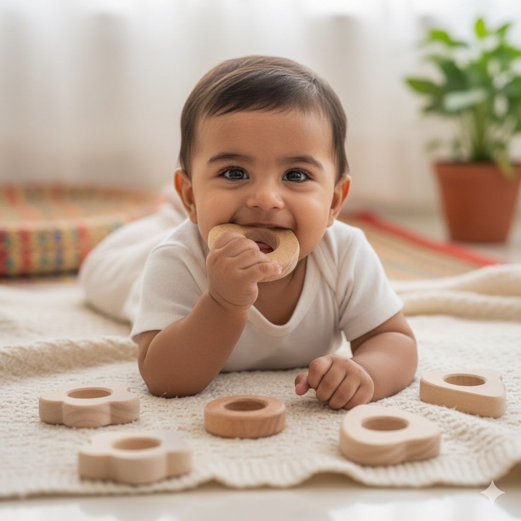 Raw Neem Wood baby Teether - Any 1 Random piece