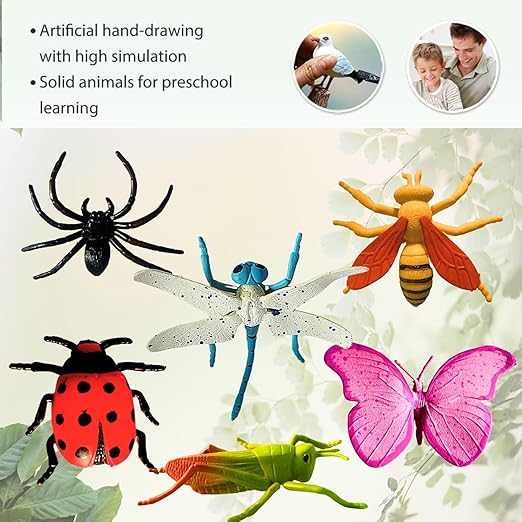 Realistic Insect Toys for Kids 6Pcs Mid Size Reptile Bug Animal Figure Toy