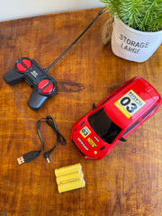 Red-Remote Control Sports Racing Car - RC Super Speed Car World High Performance Roadster 1:24 scale with USB Charging