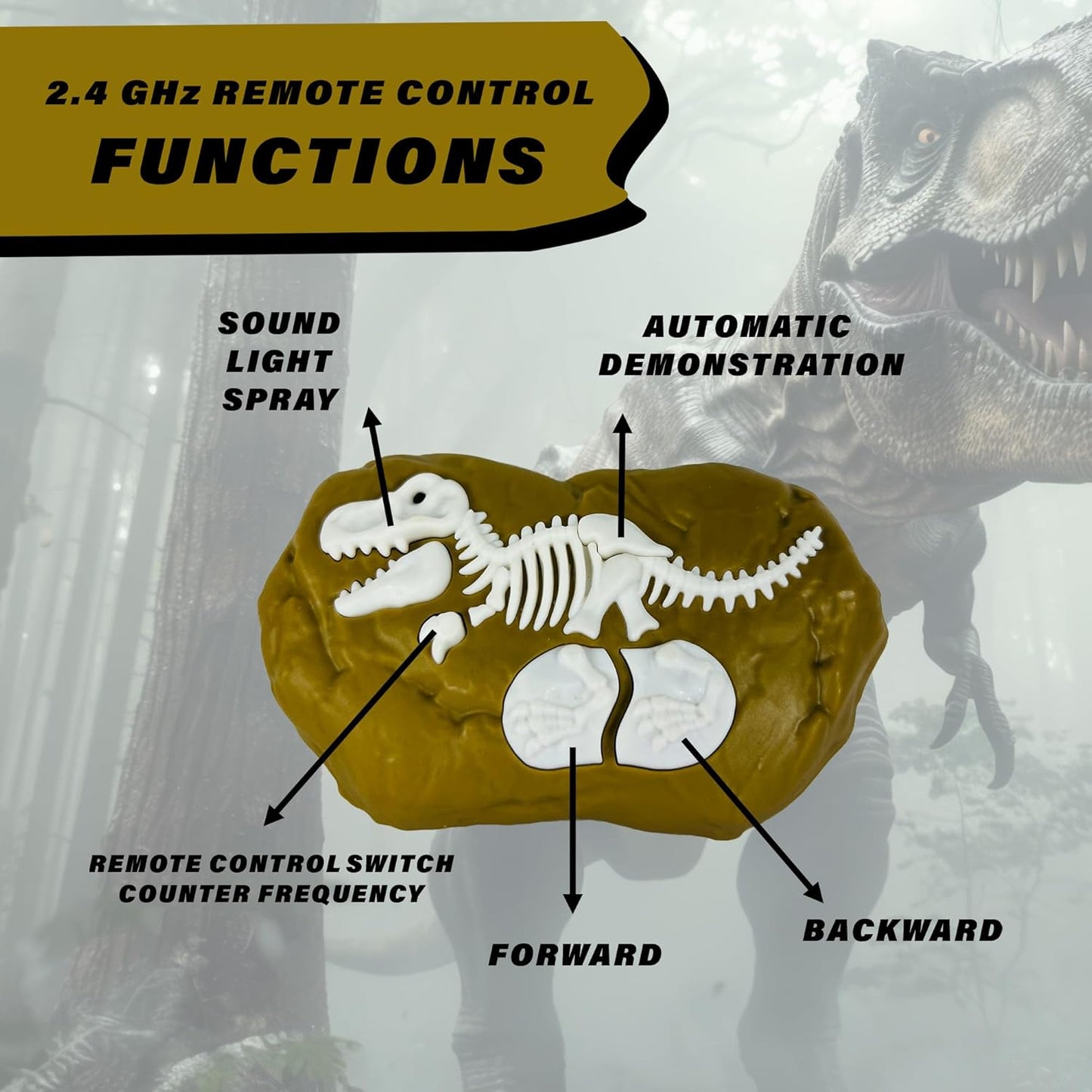 Remote Control Smoke Dinosaur Toy
