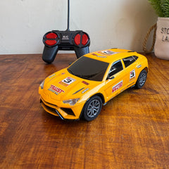 Yellow-Remote Control Sports Racing Car - RC Super Speed Car World High Performance Roadster 1:24 scale with USB Charging