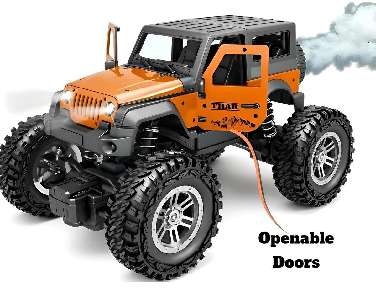 Remote Control Thar Rock Climbing Car for Rechargeable Off-Road Jeep Toy with Mist Spray-Any 1