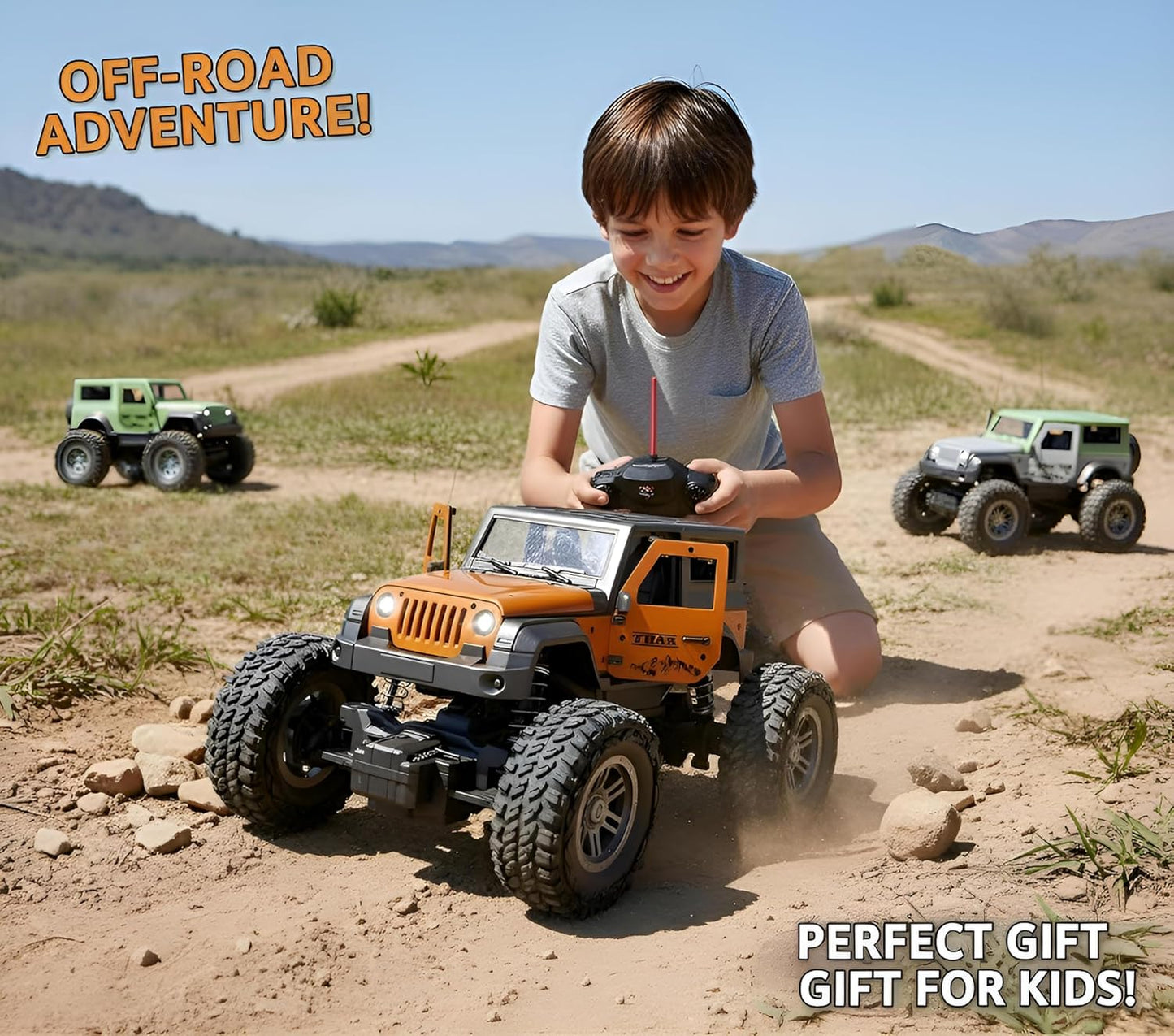 Remote Control Thar Rock Climbing Car for Rechargeable Off-Road Jeep Toy with Mist Spray-Any 1