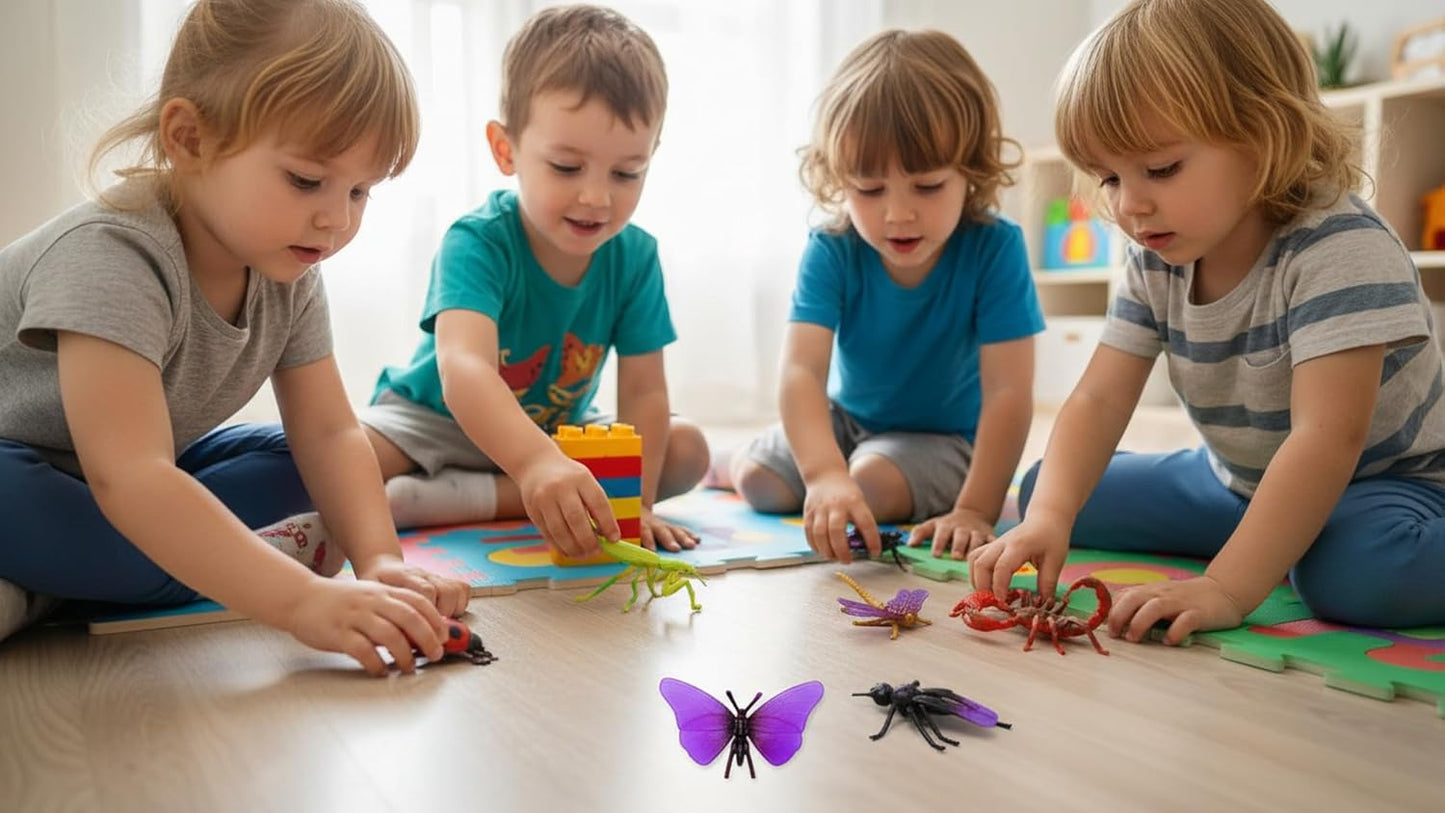 Reptile Bug Animal Insect Toys, Hand-Painted Plastic Figures, Multicolour -Any 6 Pcs