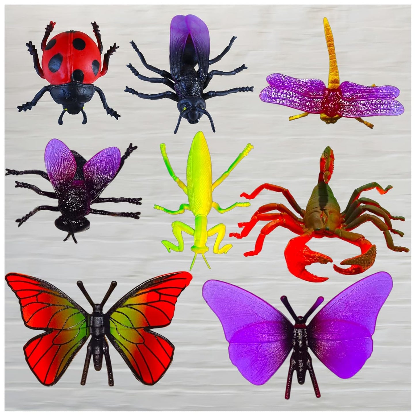 Reptile Bug Animal Insect Toys, Hand-Painted Plastic Figures, Multicolour -Any 6 Pcs