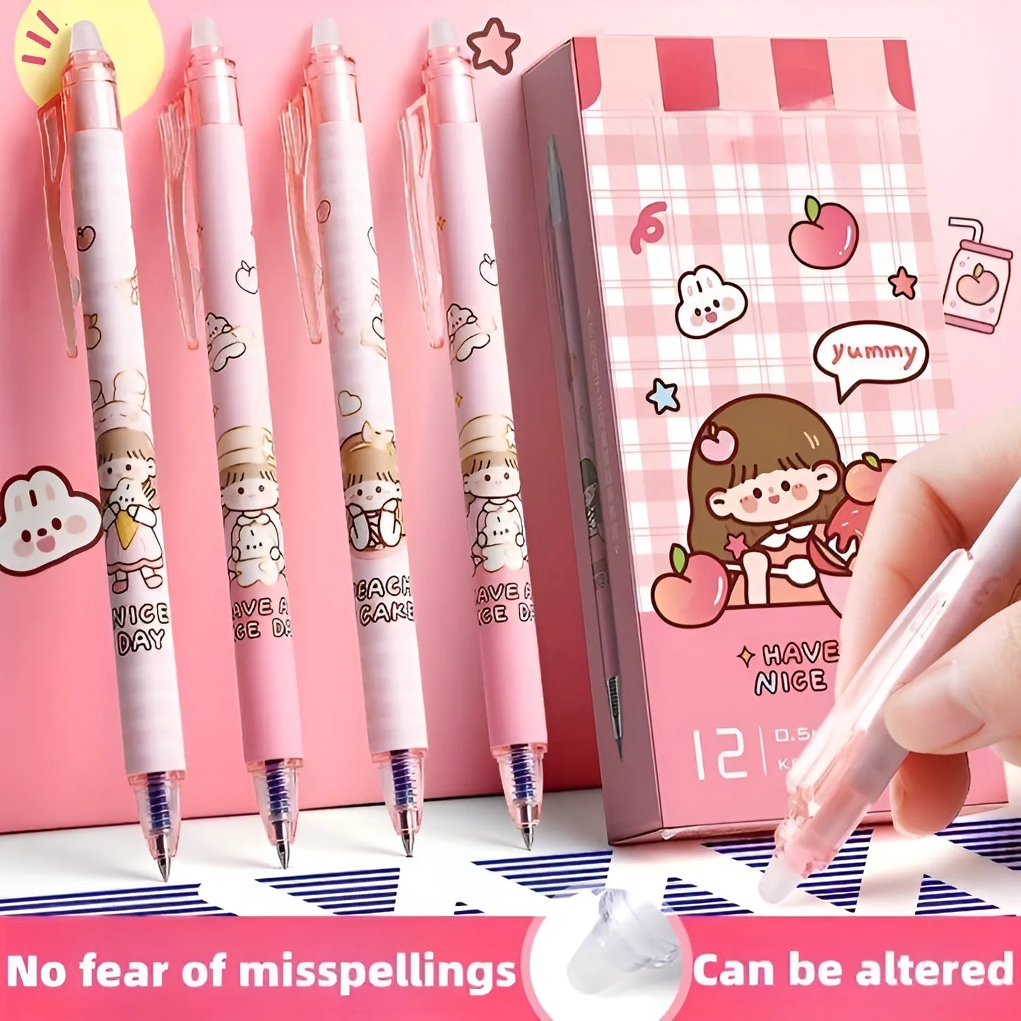 Retractable Erasable Gel Pens, 0.5 mm Fine Point Smooth Writing Eraser Pen-Any 1