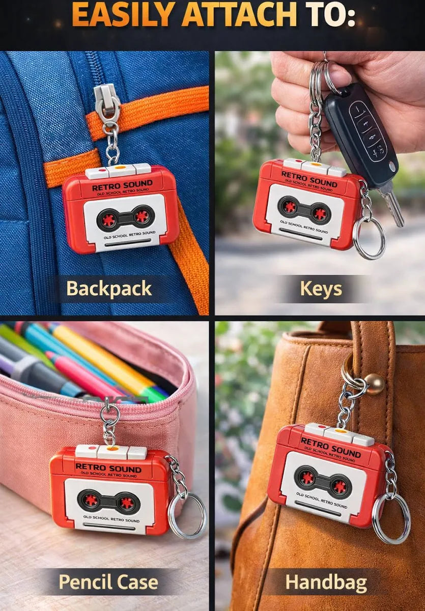 Retro Tape Recorder 3D Keychain With Sound - Any 1