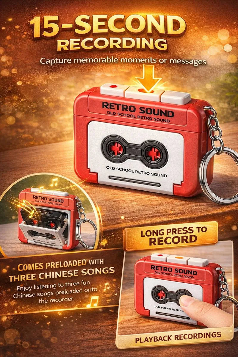 Retro Tape Recorder 3D Keychain With Sound - Any 1