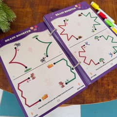 Reusable Brain Booster Activity-112 Activities 60 Pages - FREE Sketch Pens