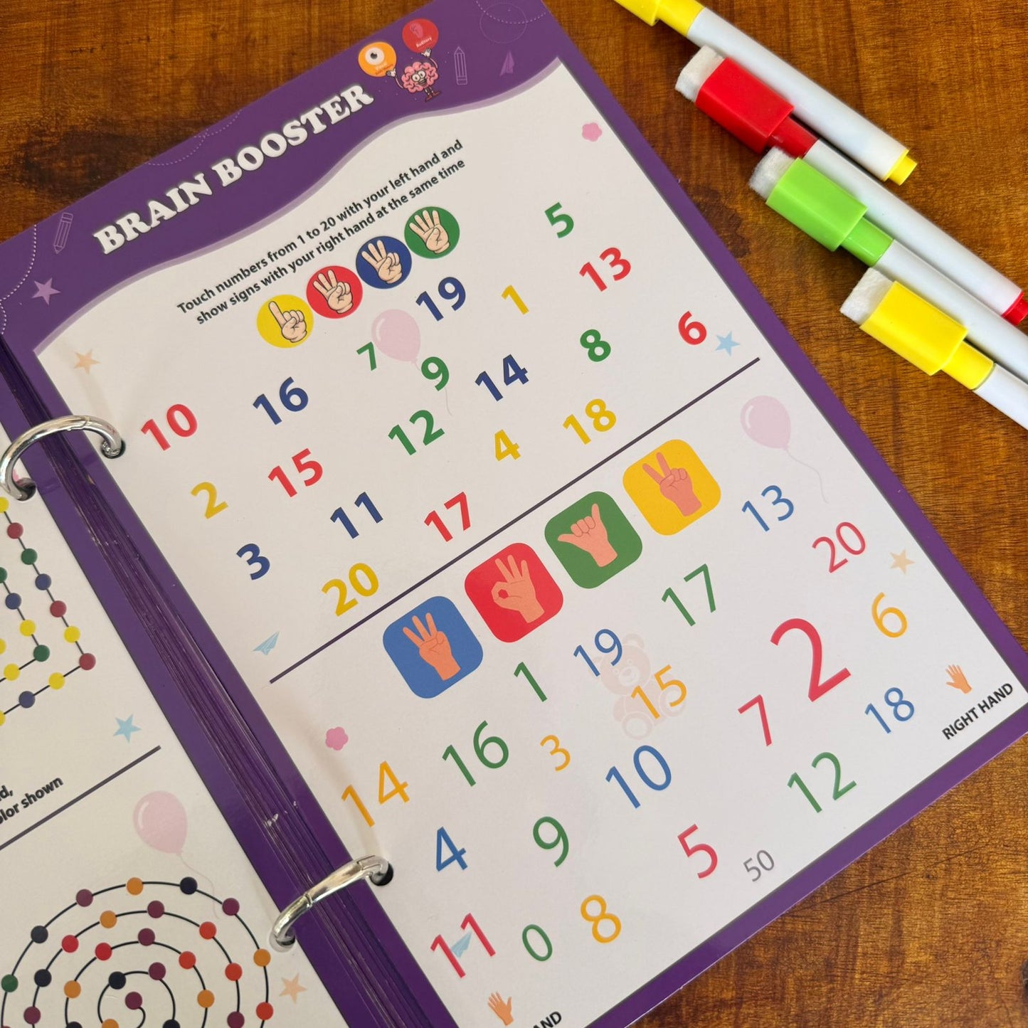 Reusable Brain Booster Activity-112 Activities 60 Pages - FREE Sketch Pens