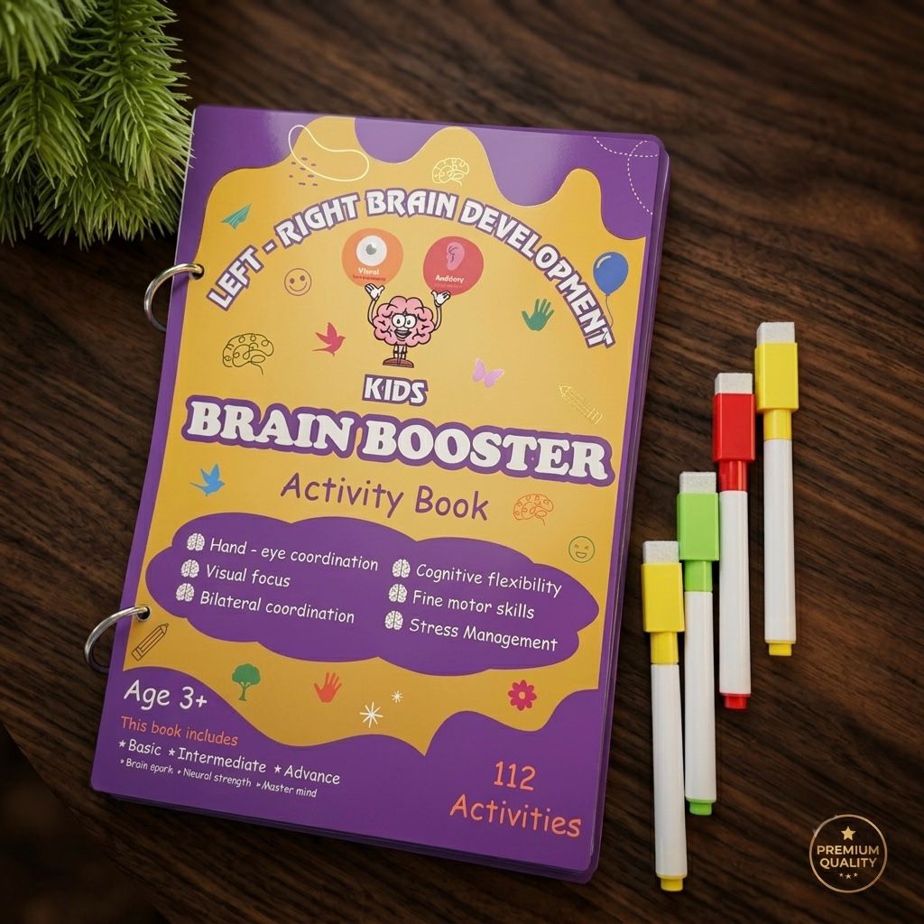 Reusable Brain Booster Activity-112 Activities 60 Pages - FREE Sketch Pens
