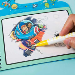 Reusable Magic Water Drawing Coloring book - 12 Scenes - pack of Any 1 Book - Big