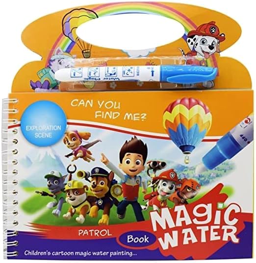 Reusable Magic Water Drawing Coloring book - 12 Scenes - pack of Any 1 Book - Big