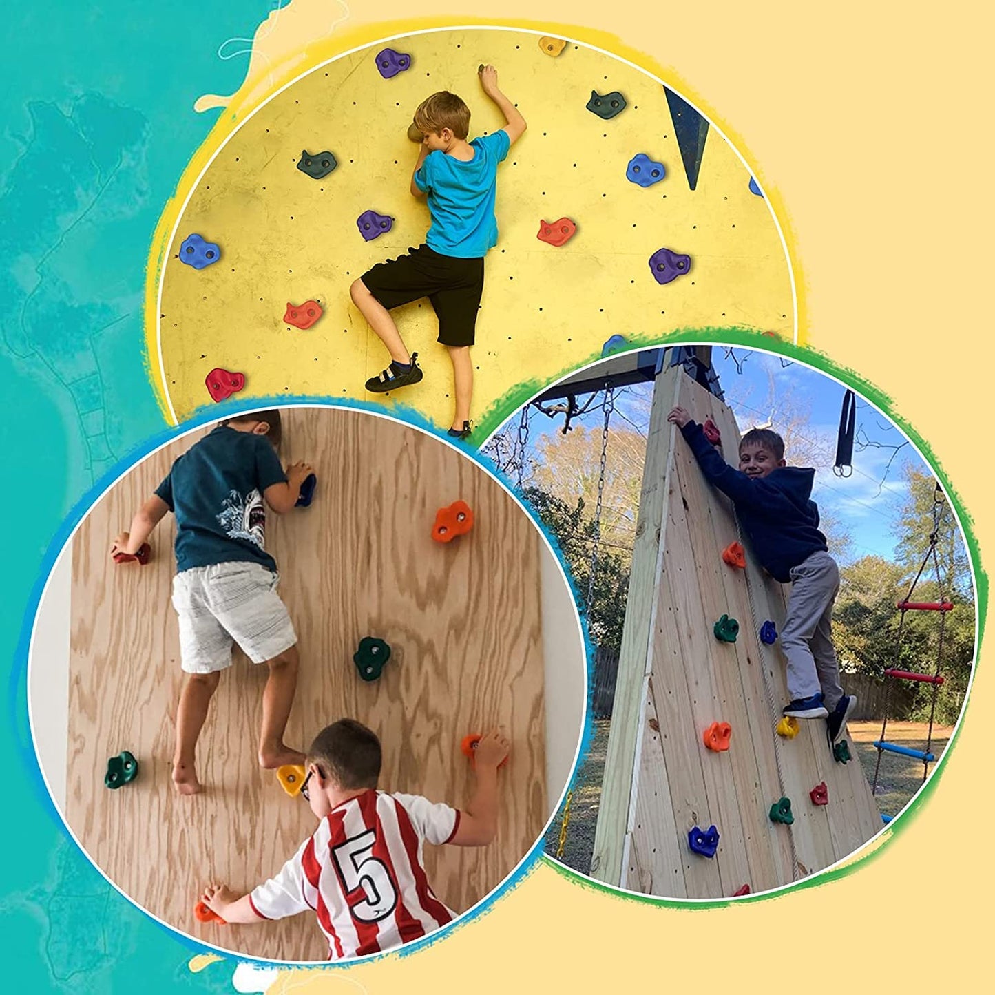 Rock Climbing Holds Play for Kids, Adult Wall Climbing Stone - Any 1 piece