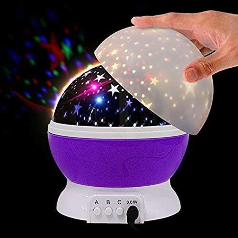 Rotating With Moon And Star Projection Lamp
