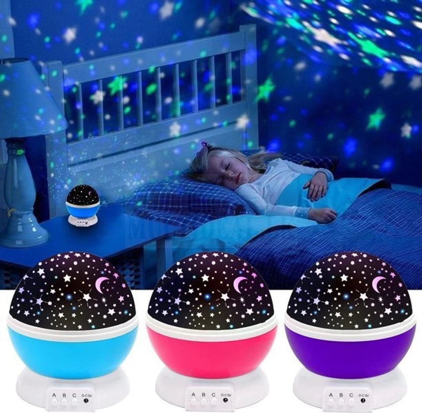 Rotating With Moon And Star Projection Lamp