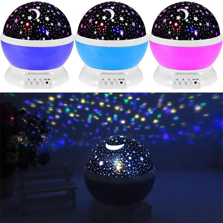 Rotating With Moon And Star Projection Lamp