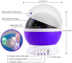 Rotating With Moon And Star Projection Lamp