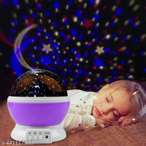 Rotating With Moon And Star Projection Lamp