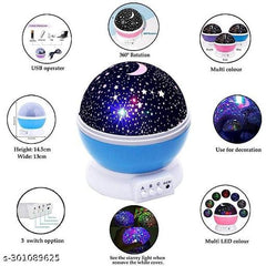 Rotating With Moon And Star Projection Lamp