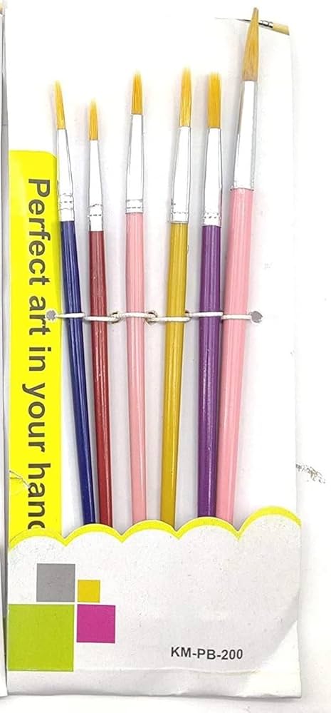Round Painting Brush Multicolor - Set of 6