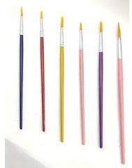 Round Painting Brush Multicolor - Set of 6
