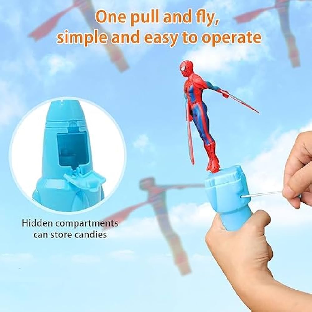 Spiderman flying toy figure with wings for imaginative play