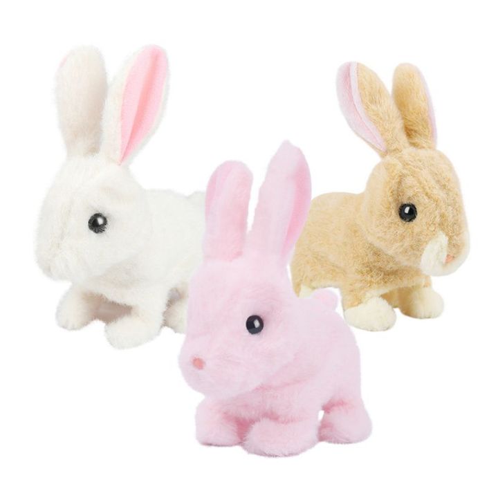 Moving Rabbit Stuffed Soft Plush Animal Toy with Sound music-Any 1 Random color