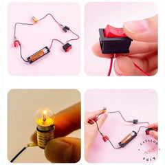 Science School Projects Experiment Kits Fan Light Bulb and Motor Electric Circuit Physics Practice Science Learning Skills Teaching Materials (Set of 12Pcs)