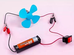 Science School Projects Experiment Kits Fan Light Bulb and Motor Electric Circuit Physics Practice Science Learning Skills Teaching Materials (Set of 12Pcs)