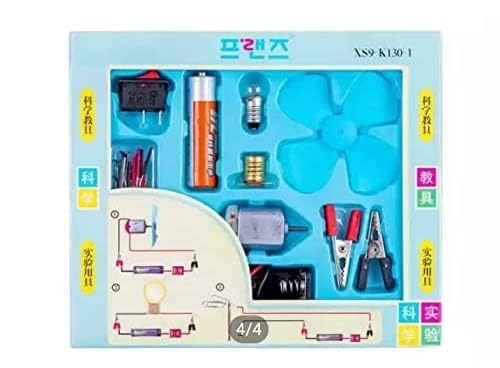 Science School Projects Experiment Kits Fan Light Bulb and Motor Electric Circuit Physics Practice Science Learning Skills Teaching Materials (Set of 12Pcs)