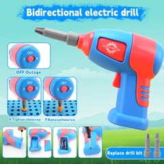 Self Spell Box Montessori Play Toolbox for Kids, 2D/3D Creativity Tool Box with Drill- Any 1
