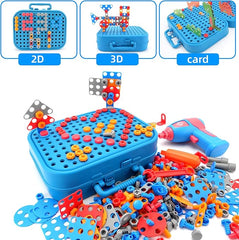 Self Spell Box Montessori Play Toolbox for Kids, 2D/3D Creativity Tool Box with Drill- Any 1