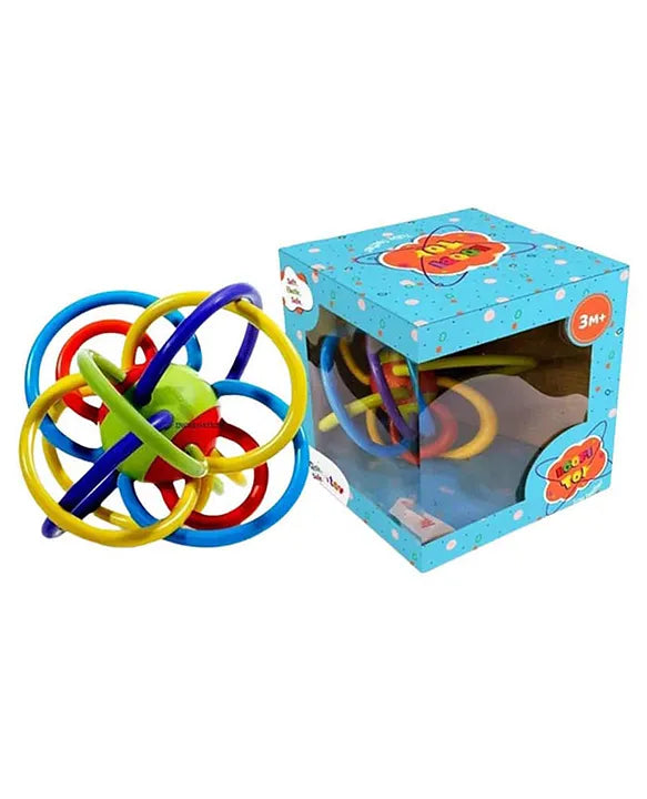 Sensory Baby Teether Tube Ball Loop Toy with Rattle 3-12 Months