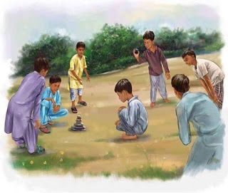 Toystorey Wooden Seven Stones with FREE Ball