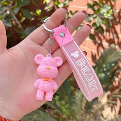 Silicone 3d Cartoon Teddy Bear Keychain Random 1pcs