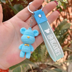Silicone 3d Cartoon Teddy Bear Keychain Random 1pcs