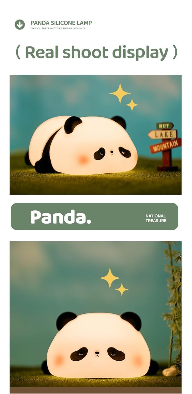Sleeping Panda Touch Silicone Night Lamp – Rechargeable color changing
