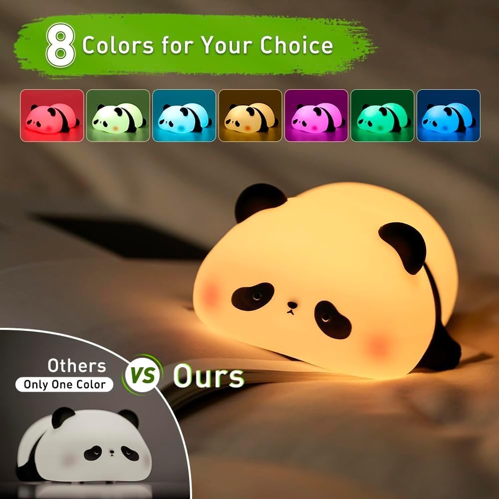 Sleeping Panda Touch Silicone Night Lamp – Rechargeable color changing
