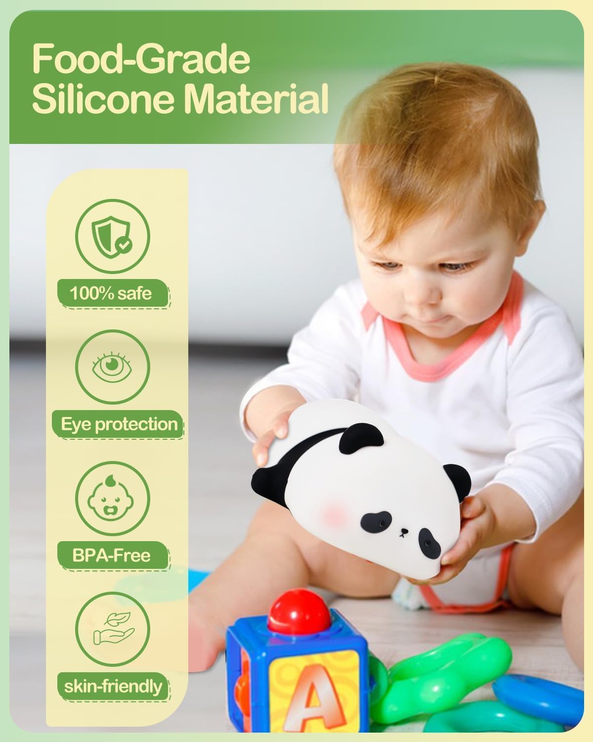 Sleeping Panda Touch Silicone Night Lamp – Rechargeable color changing