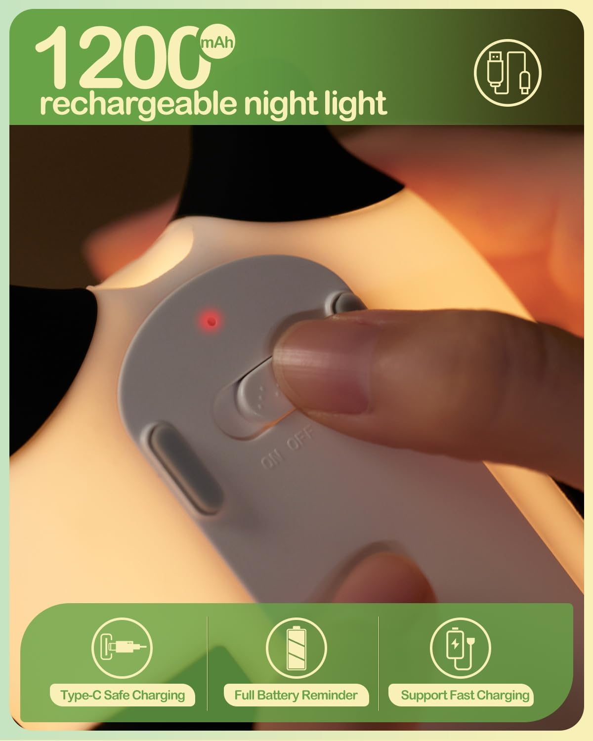 Sleeping Panda Touch Silicone Night Lamp – Rechargeable color changing